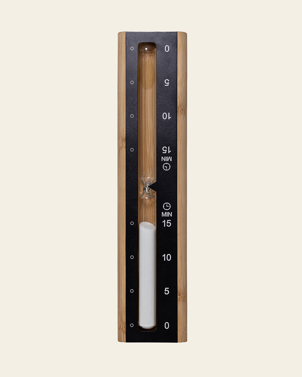 Saunatimeglas Bambus og Sort